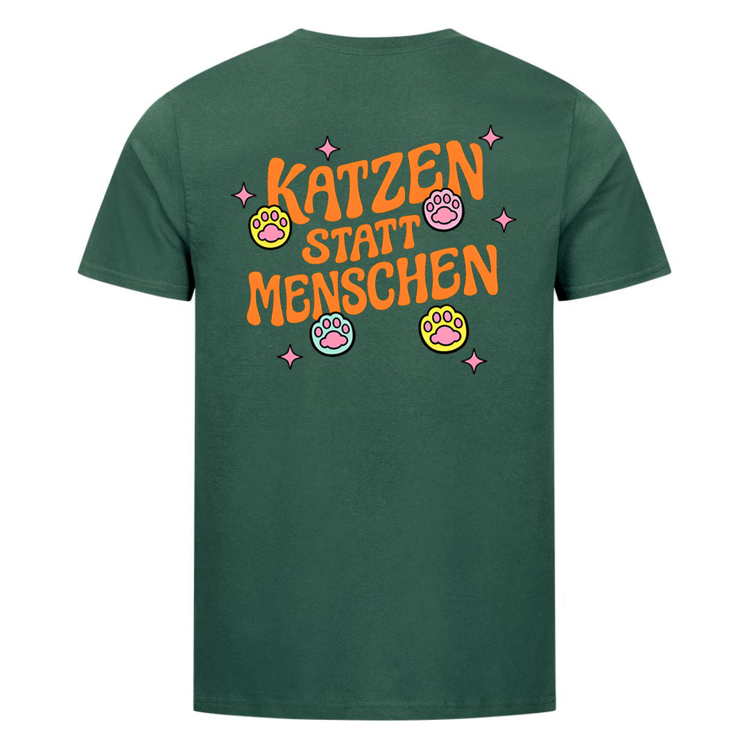 Katzen statt Menschen T-Shirt BackPrint