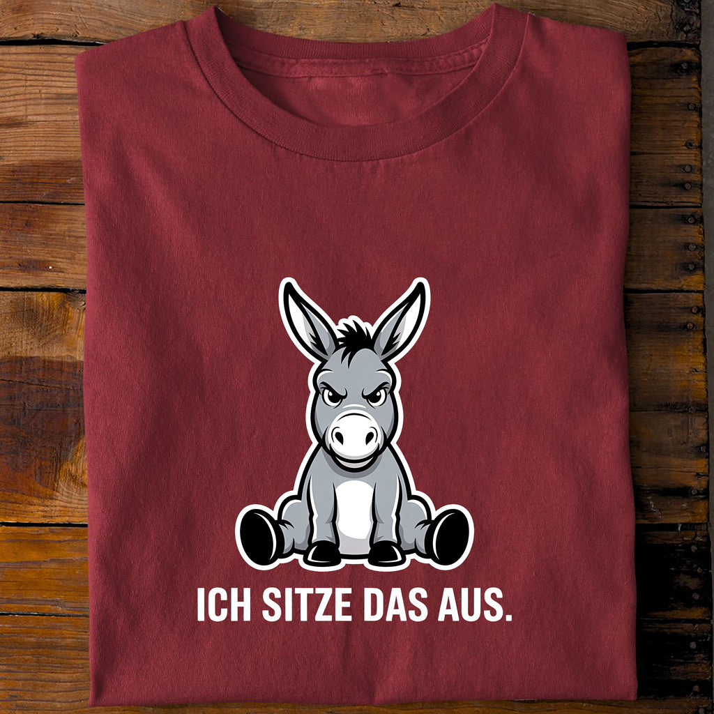 T-Shirt Ich sitze das aus, Rückansicht