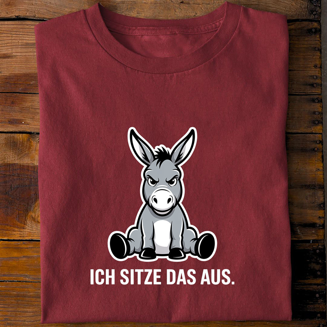 T-Shirt Ich sitze das aus, Rückansicht