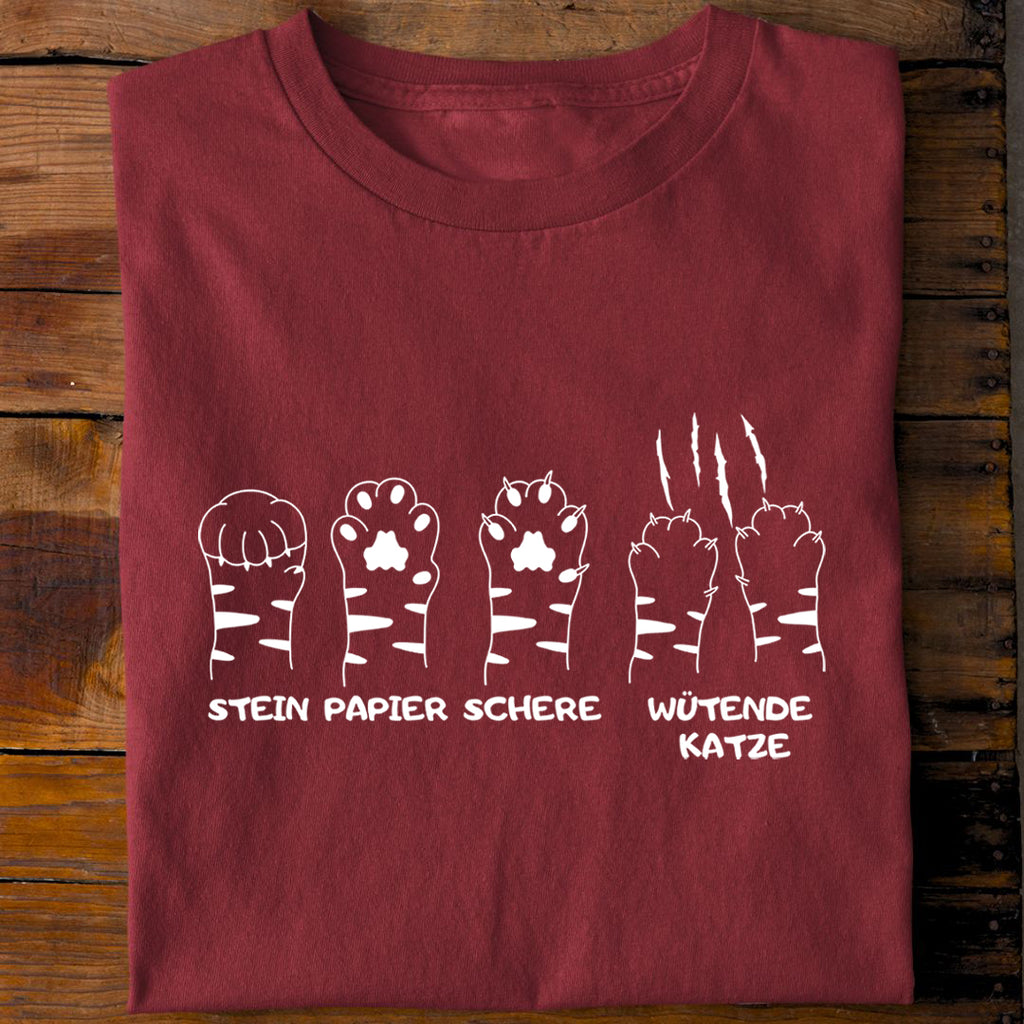 Stein Papier Schere Katze T-Shirt