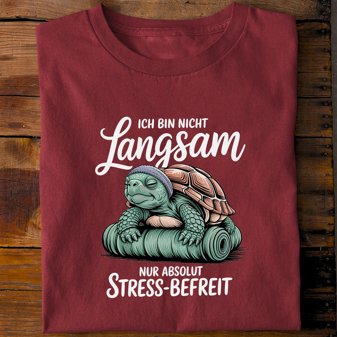 T-Shirt Stressbefreit, Rückansicht