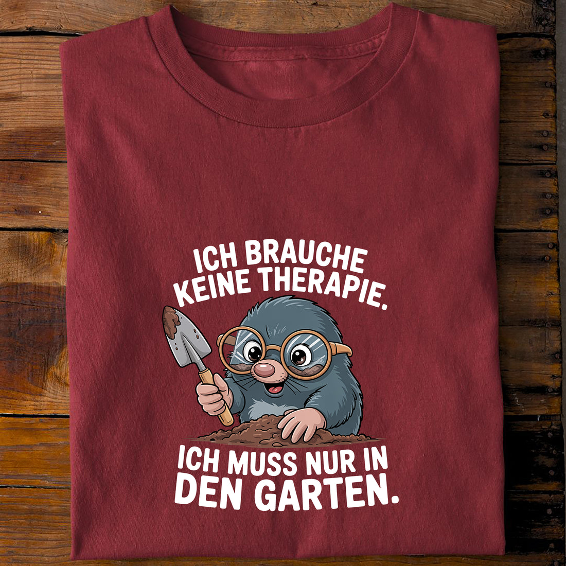 T-Shirt Ich muss nur in den Garten, Rückansicht