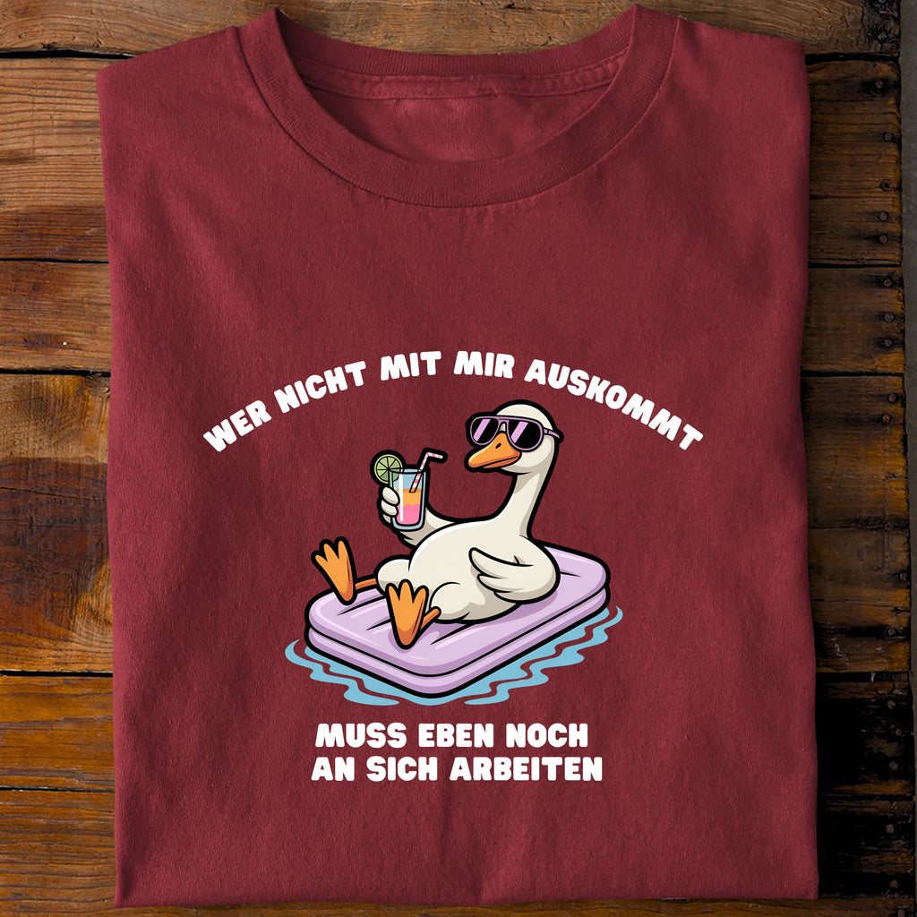 Bio T-Shirt Wer nicht mit mir auskommt, weitere Ansicht