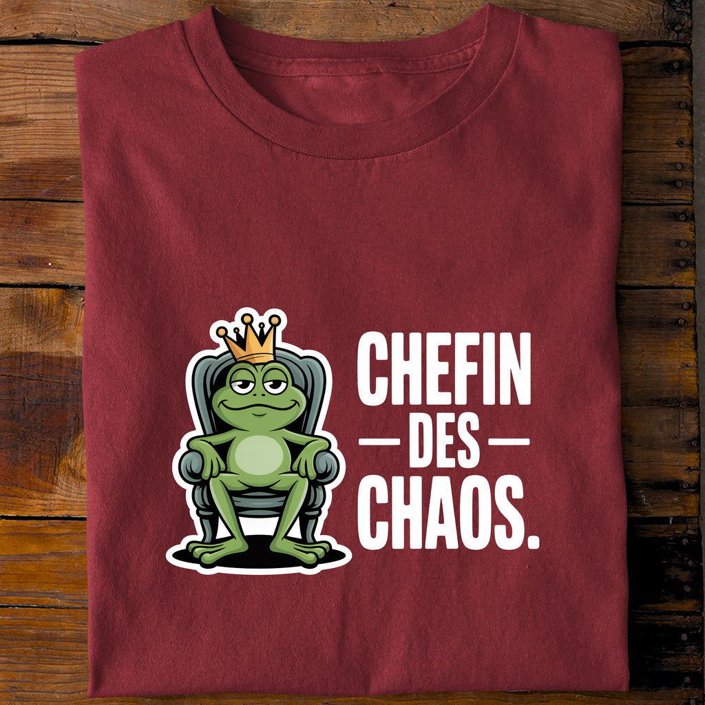 T-Shirt Chefin des Chaos, Rückansicht