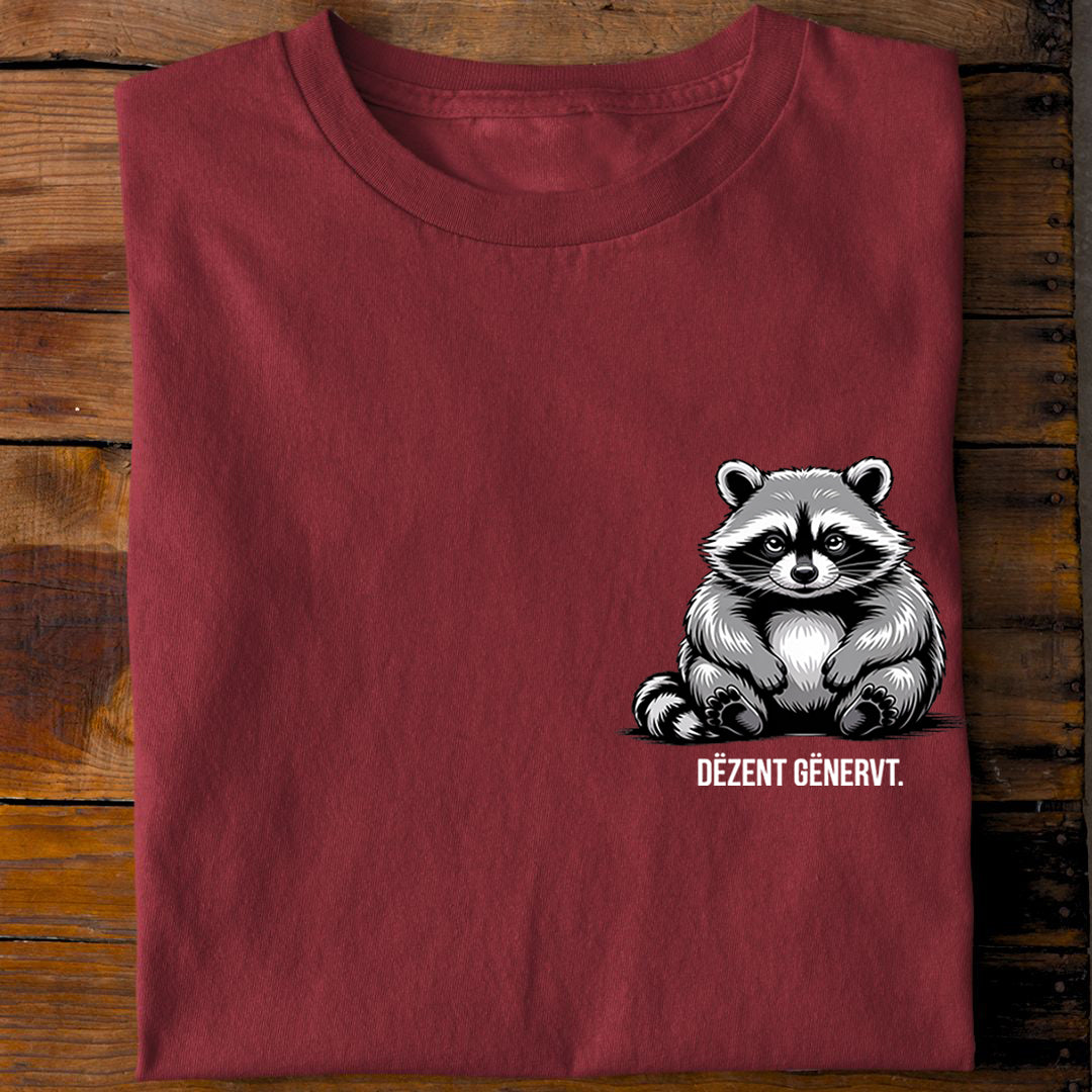 T-Shirt Dezent Genervt Waschbär, Rückansicht