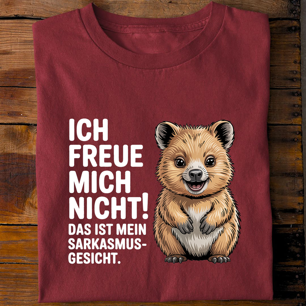T-Shirt Sarkasmus Gesicht, Rückansicht