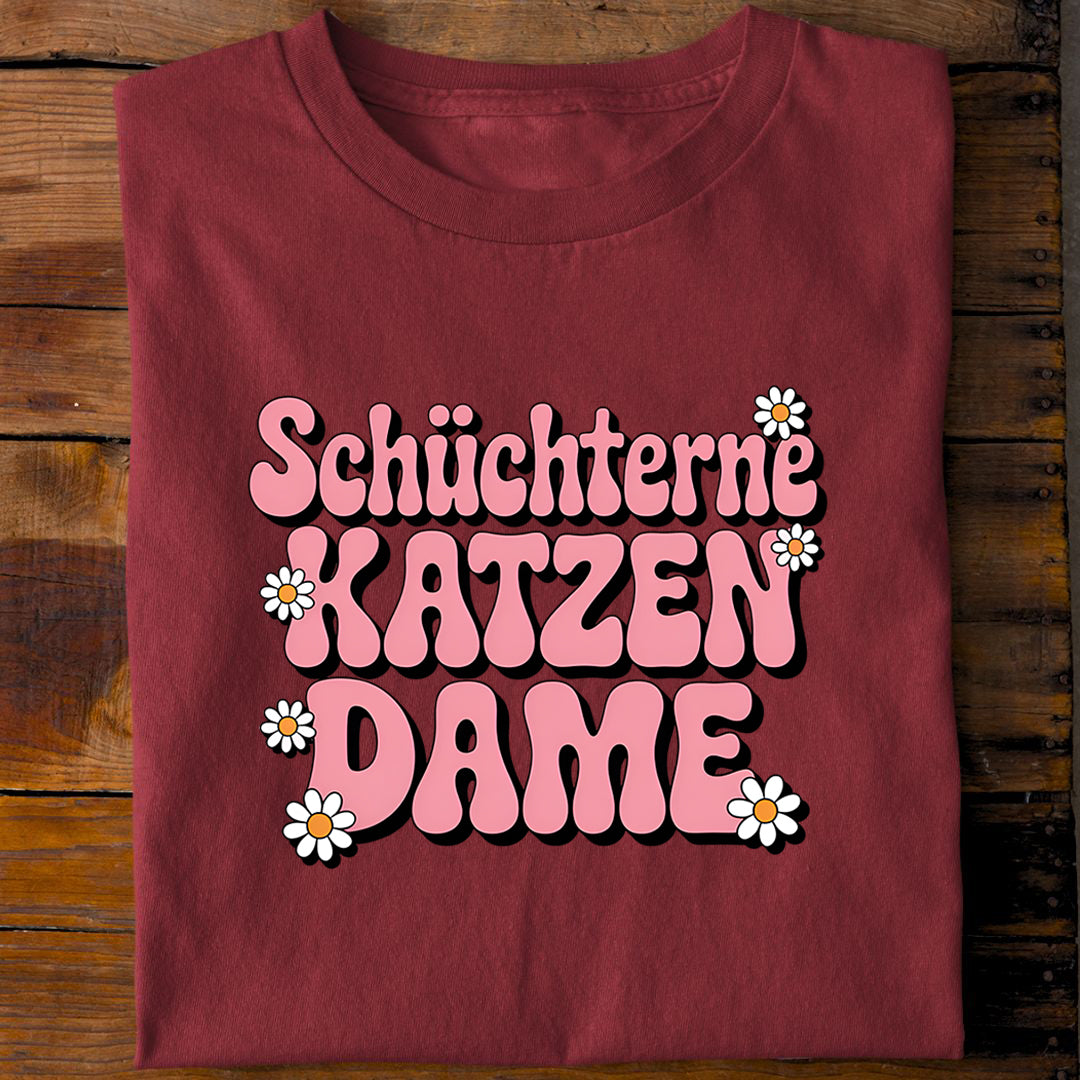 Schüchterne Katzen Dame T-Shirt