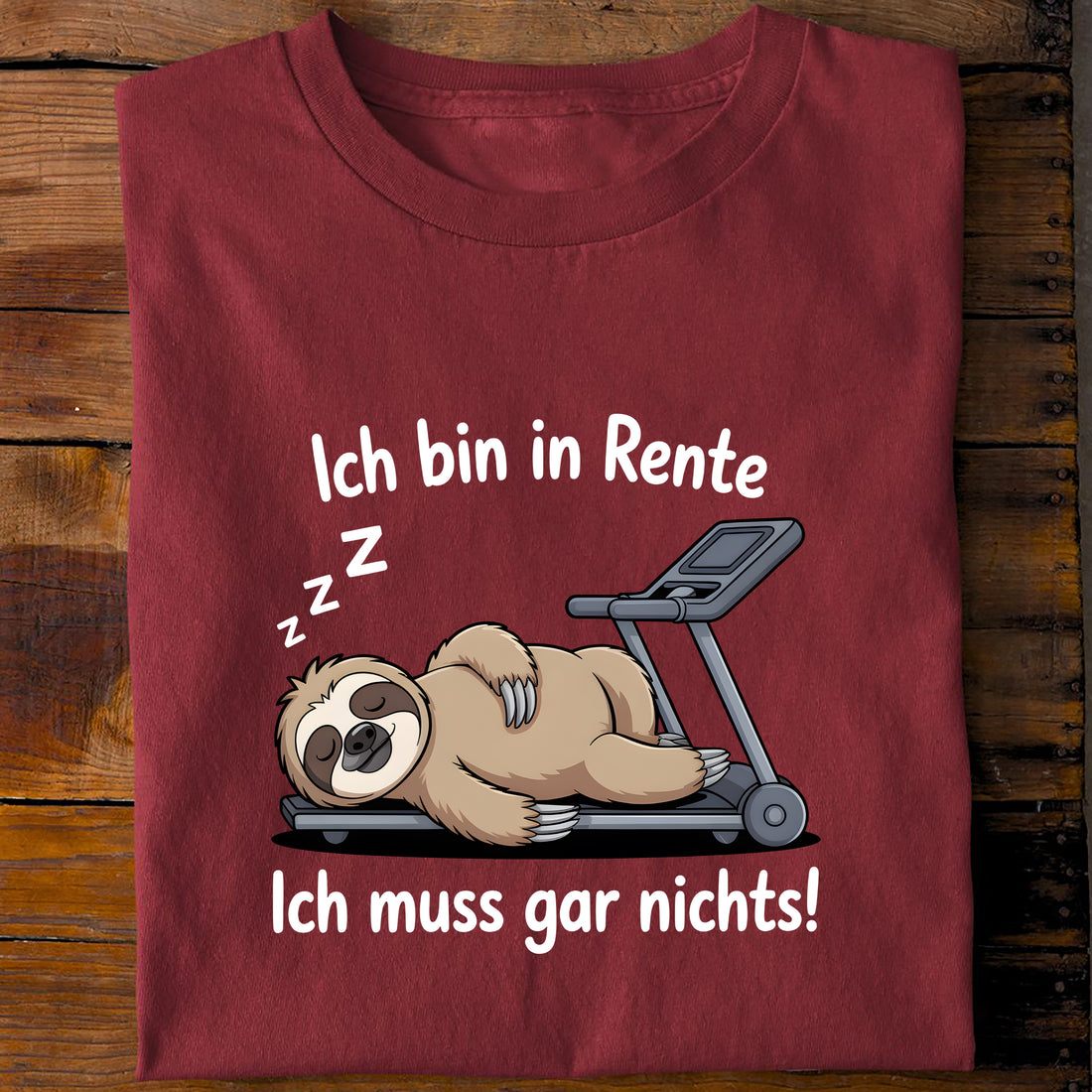T-Shirt Ich bin in Rente Laufband, Rückansicht