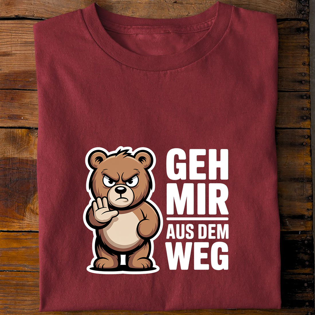 T-Shirt Geh mir aus dem Weg Bär, Rückansicht
