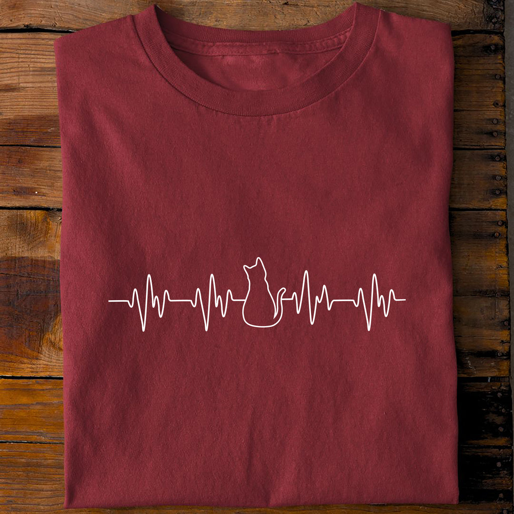 T-Shirt Katzen Herzschlag, Rückansicht
