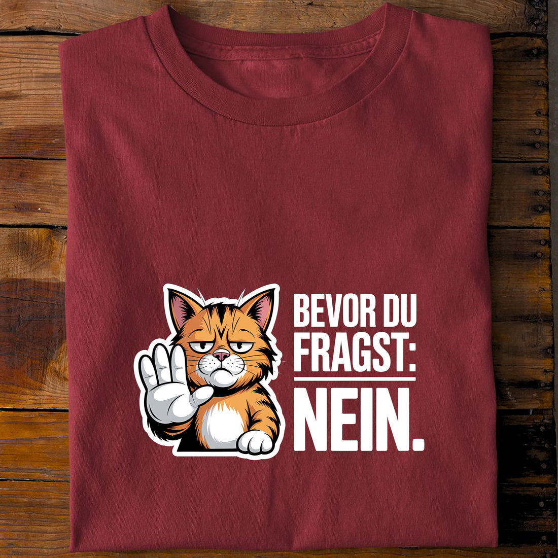 T-Shirt Nein Katze, Rückansicht