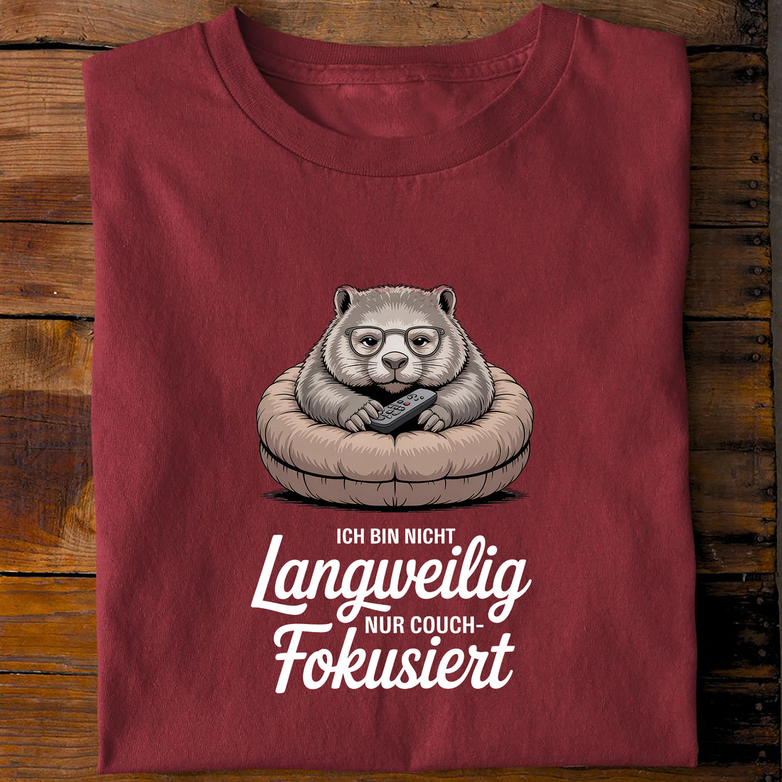 T-Shirt Couch - fokussiert, Rückansicht