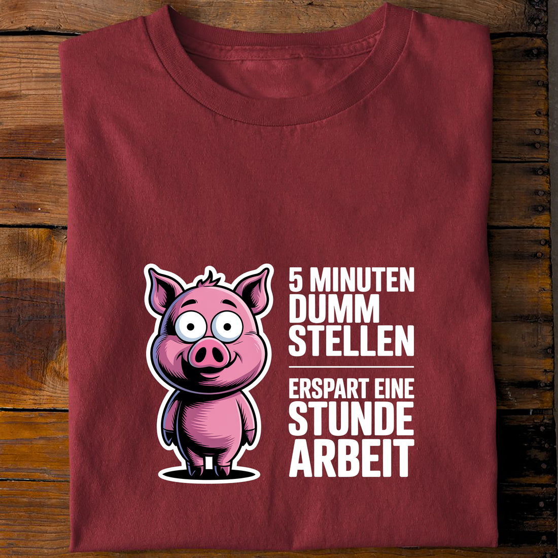 T-Shirt 5 min dumm stellen, Rückansicht