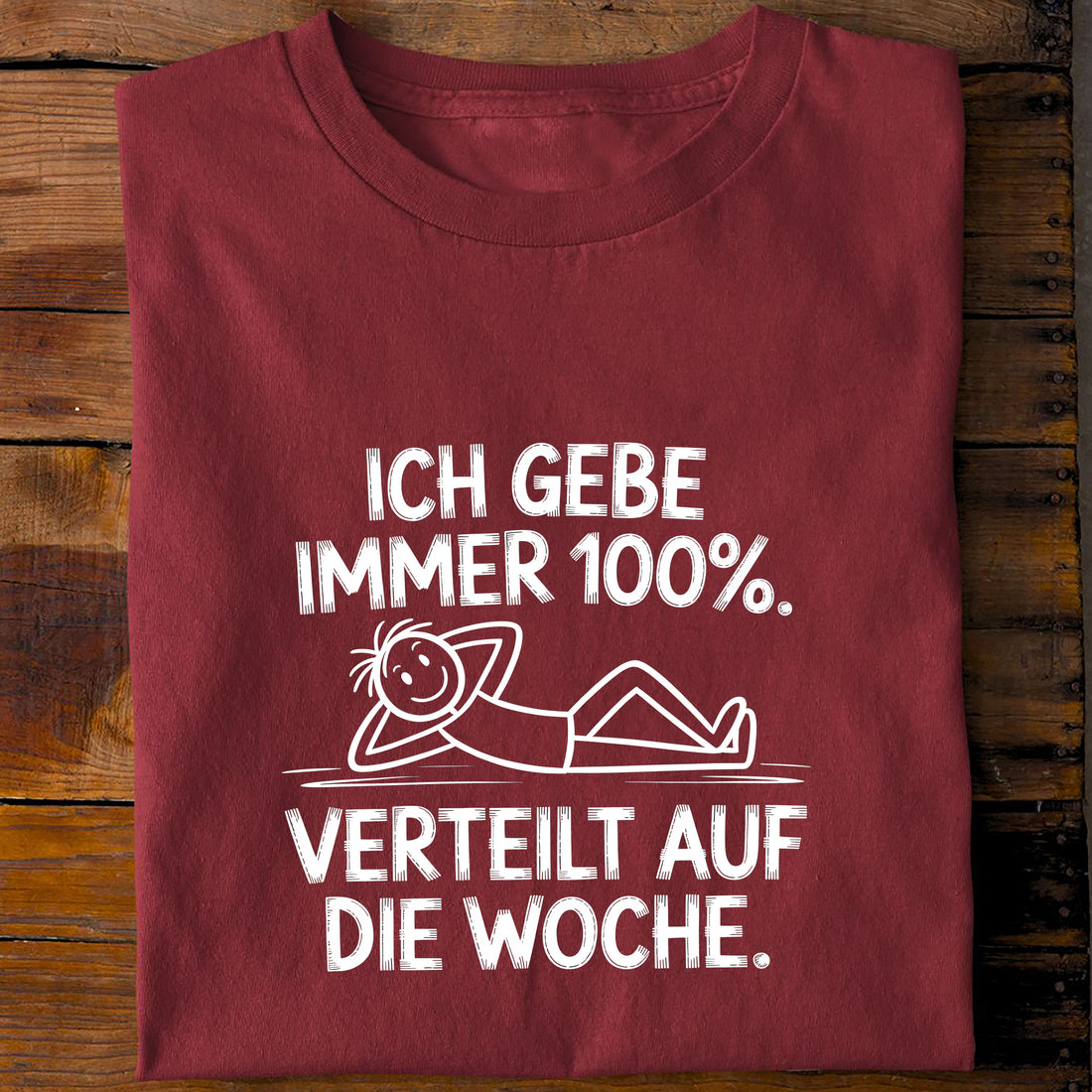 T-Shirt gebe 100 Prozent, Rückansicht