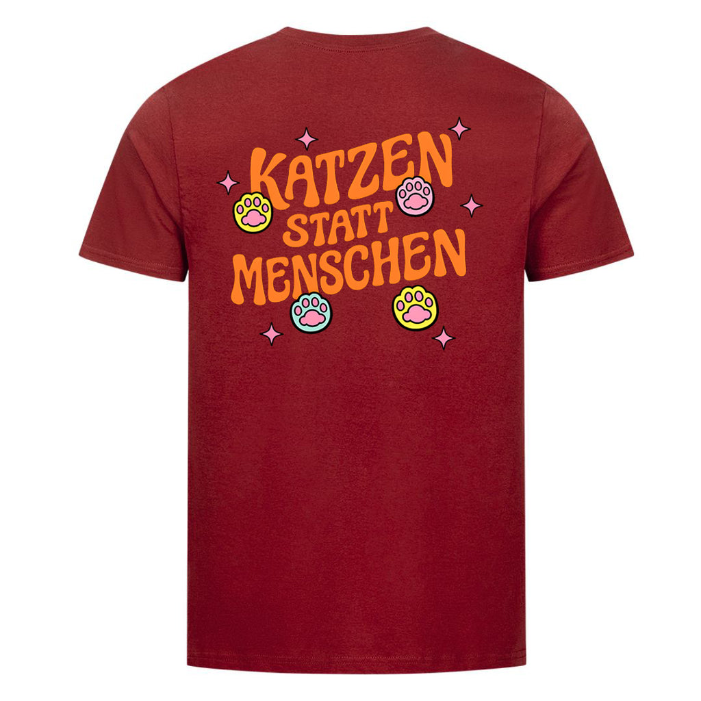 Katzen statt Menschen T-Shirt BackPrint