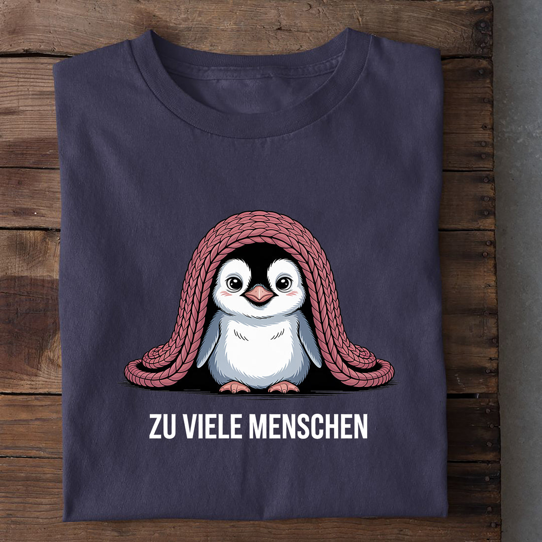 T-Shirt Zu viele Menschen Pinguin, weitere Ansicht