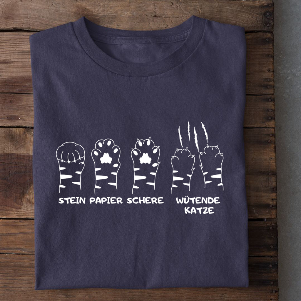 Stein Papier Schere Katze T-Shirt