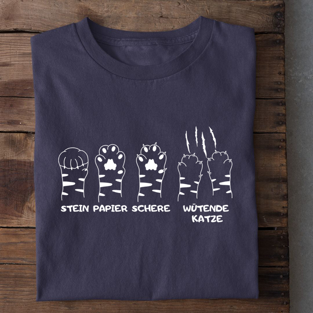 Stein Papier Schere Katze T-Shirt