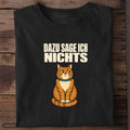 Schwarzes Bio-T-Shirt mit Katze und Spruch Dazu sage ich nichts