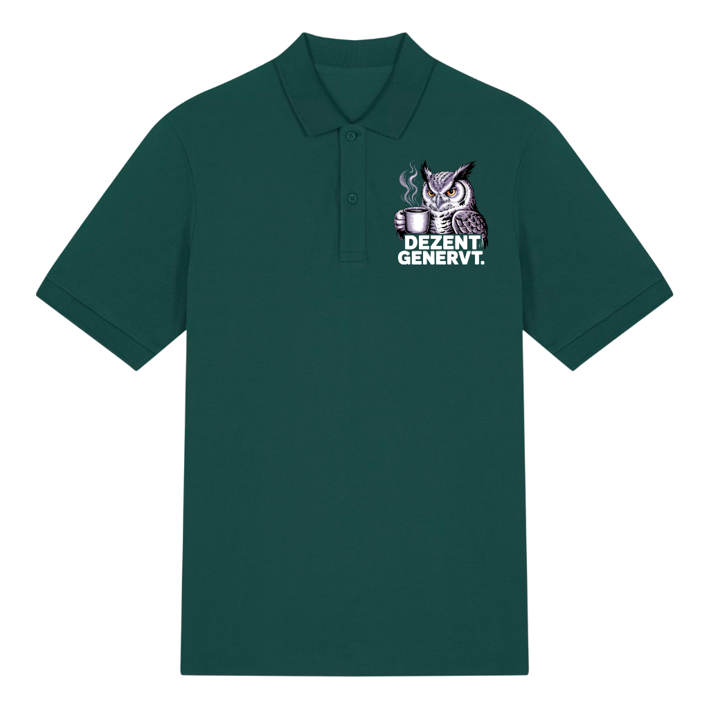 Dezent genervt Polo T-Shirt Grün Front