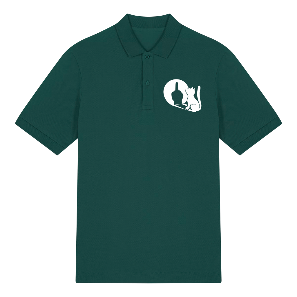 Sarkastische Katze Polo T-Shirt Grün Front