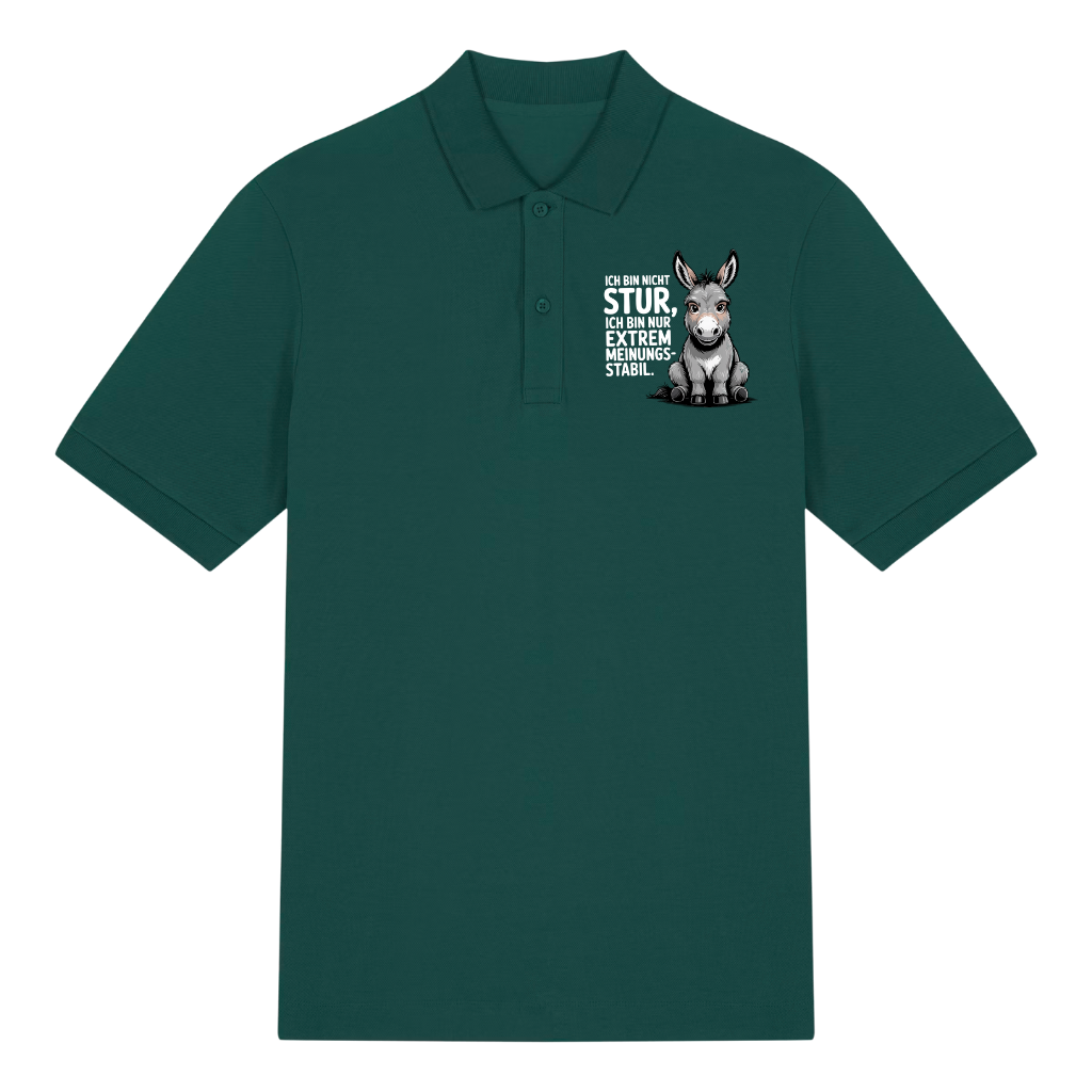 Sturer Esel Polo T-Shirt Grün Front