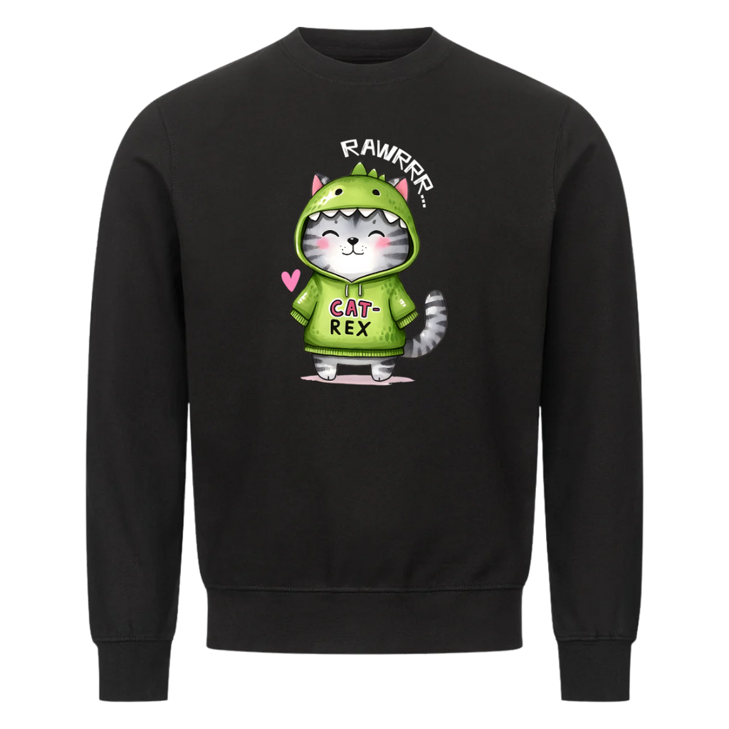 Lustiges Sweatshirt mit Spruch Cat Rex, Vorderansicht