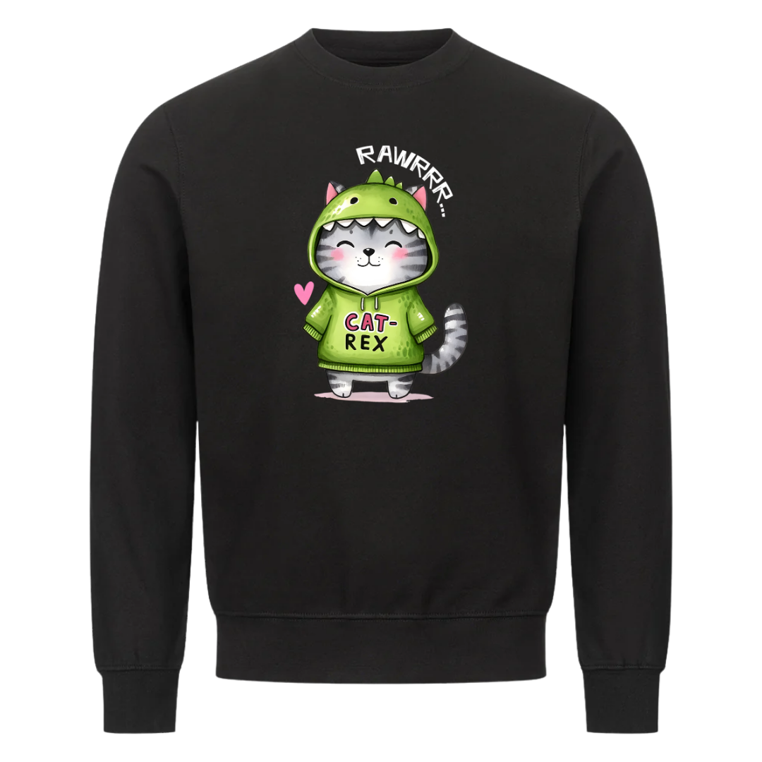 Lustiges Sweatshirt mit Spruch Cat Rex, Vorderansicht