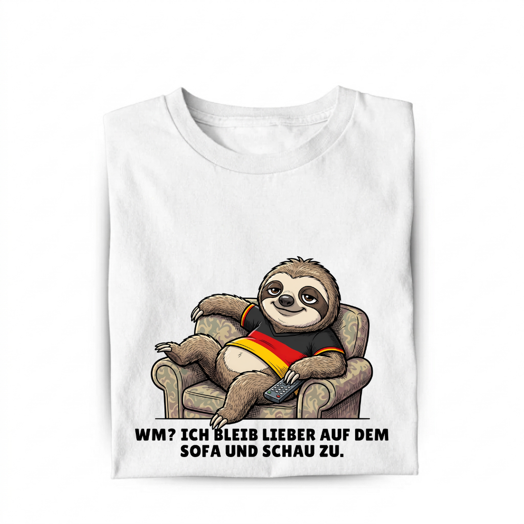 Sofa und Zuschauen Fußball Bio T-Shirt