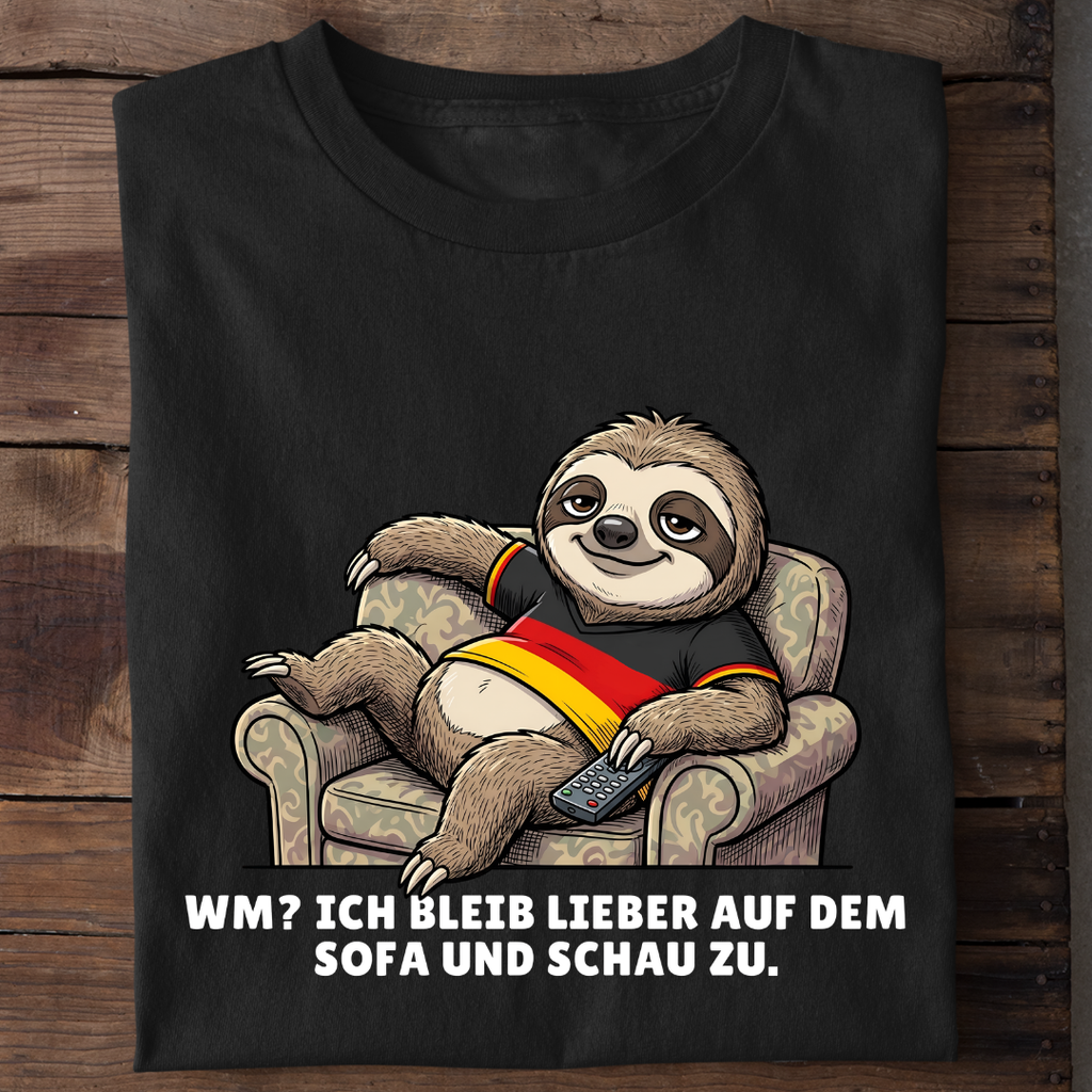 Sofa und Zuschauen Fußball Bio T-Shirt