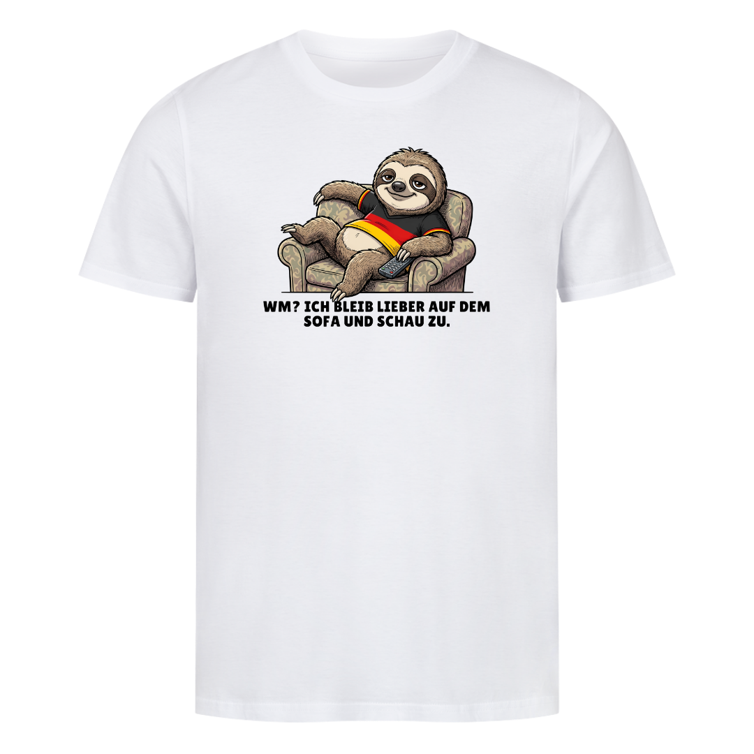 Sofa und Zuschauen Fußball Bio T-Shirt
