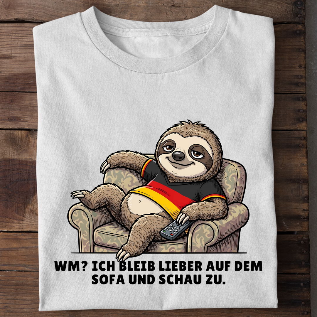 Sofa und Zuschauen Fußball Bio T-Shirt
