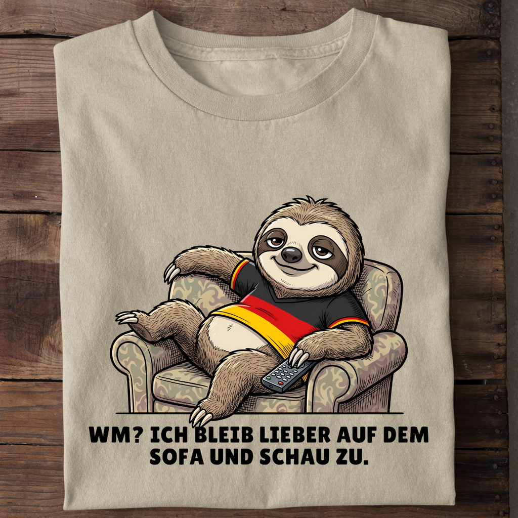 Sofa und Zuschauen Fußball Bio T-Shirt