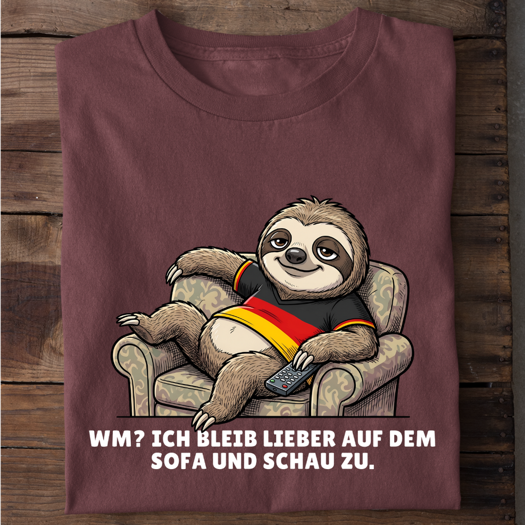 Sofa und Zuschauen Fußball Bio T-Shirt