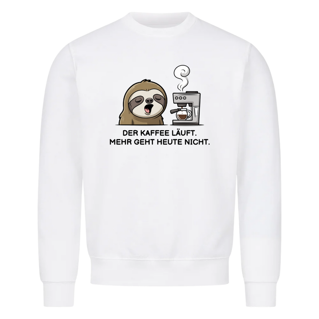 Sweatshirt Der Kaffee läuft Faultier, Motivansicht