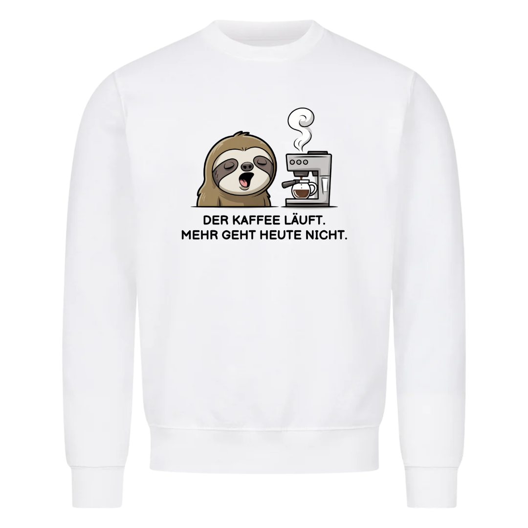 Sweatshirt Der Kaffee läuft Faultier, Motivansicht