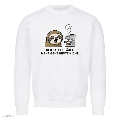 Sweatshirt Der Kaffee läuft Faultier, Motivansicht