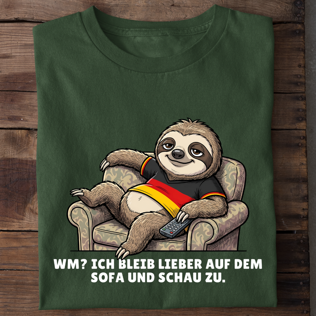 Sofa und Zuschauen Fußball Bio T-Shirt