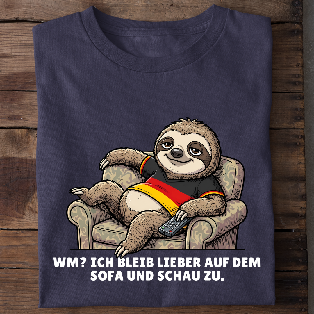 Sofa und Zuschauen Fußball Bio T-Shirt