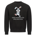 Lustiges Sweatshirt mit Spruch Ganz Dünnes Eis Hase, Vorderansicht