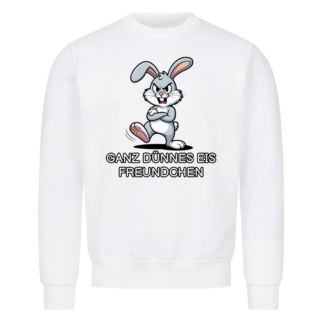 Sweatshirt Ganz Dünnes Eis Hase, Motivansicht