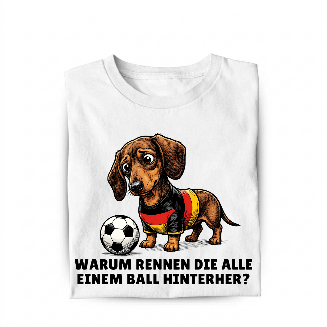 Warum rennen die alle Fußball Bio T-Shirt