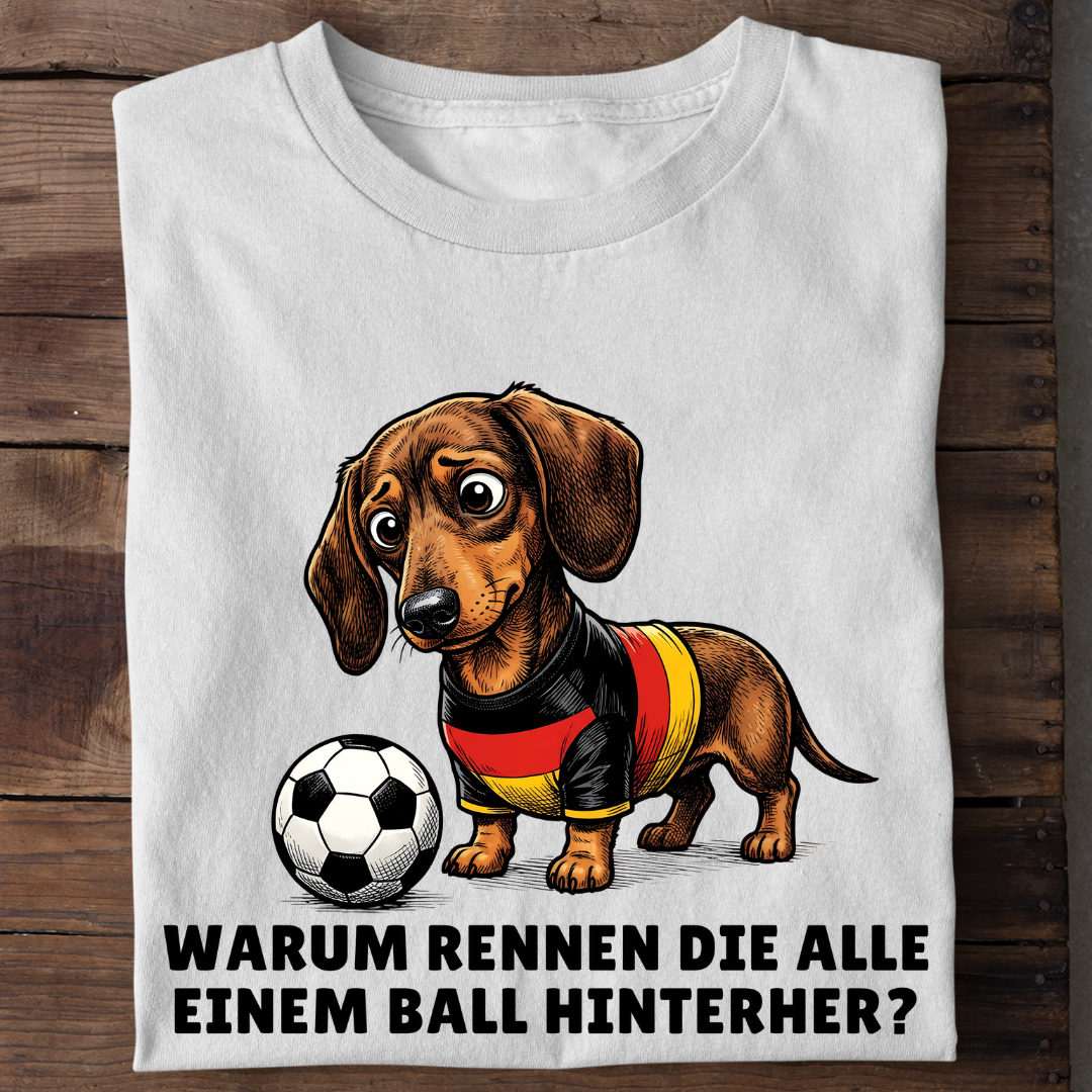 Warum rennen die alle Fußball Bio T-Shirt
