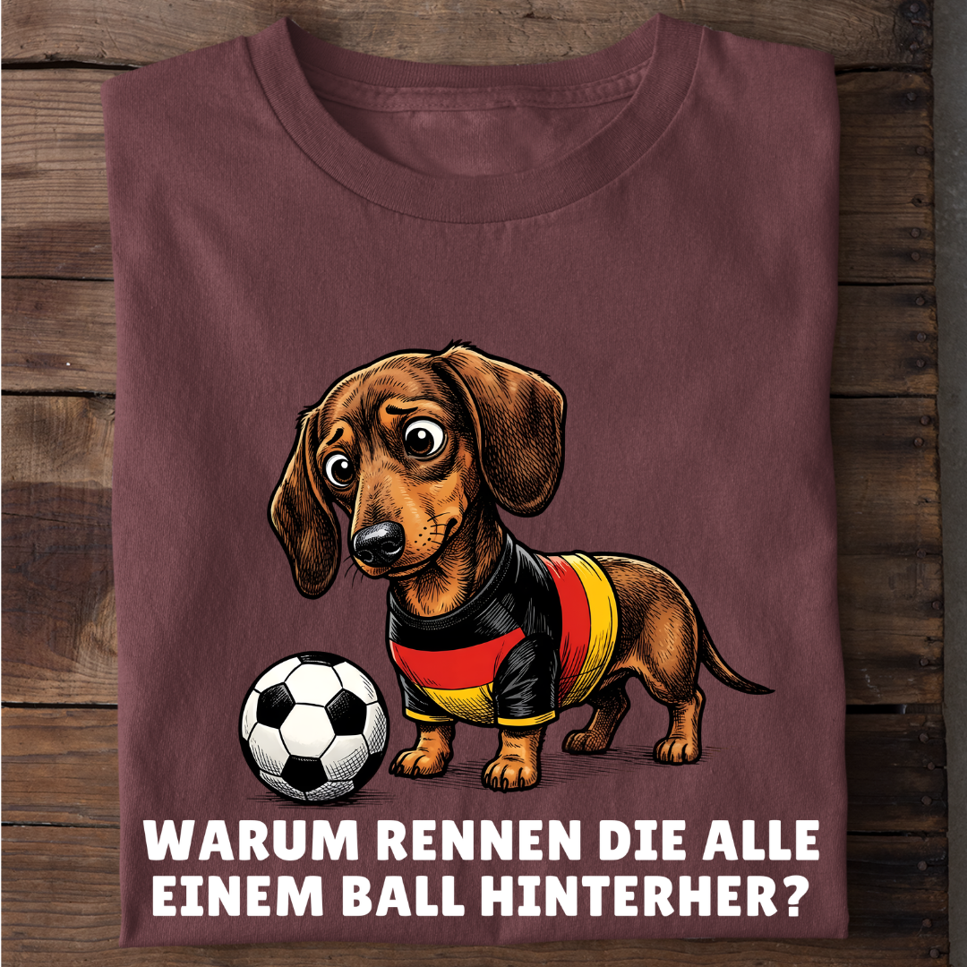 Warum rennen die alle Fußball Bio T-Shirt