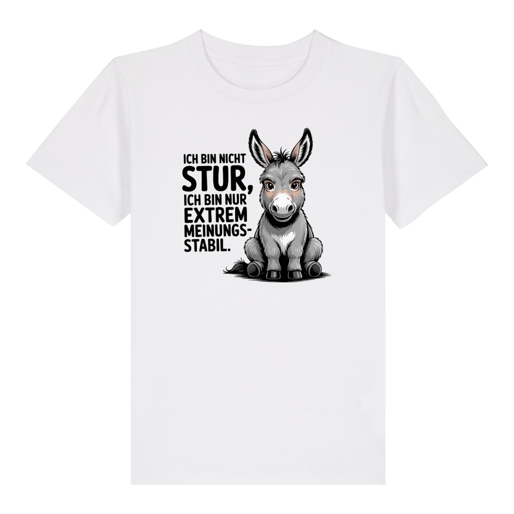 Sturer Esel Kinder T-Shirt Weiß Vorderseite