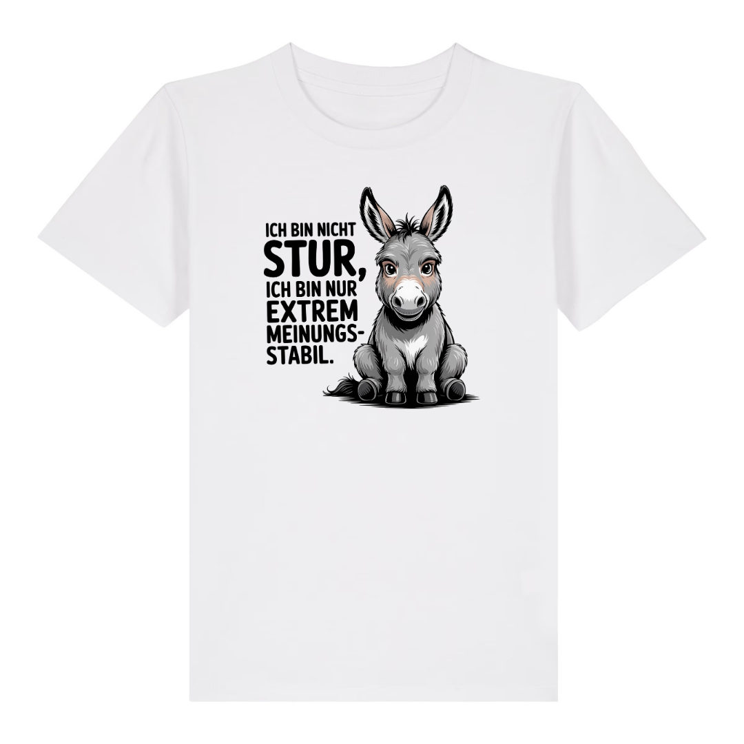 Sturer Esel Kinder T-Shirt Weiß Vorderseite