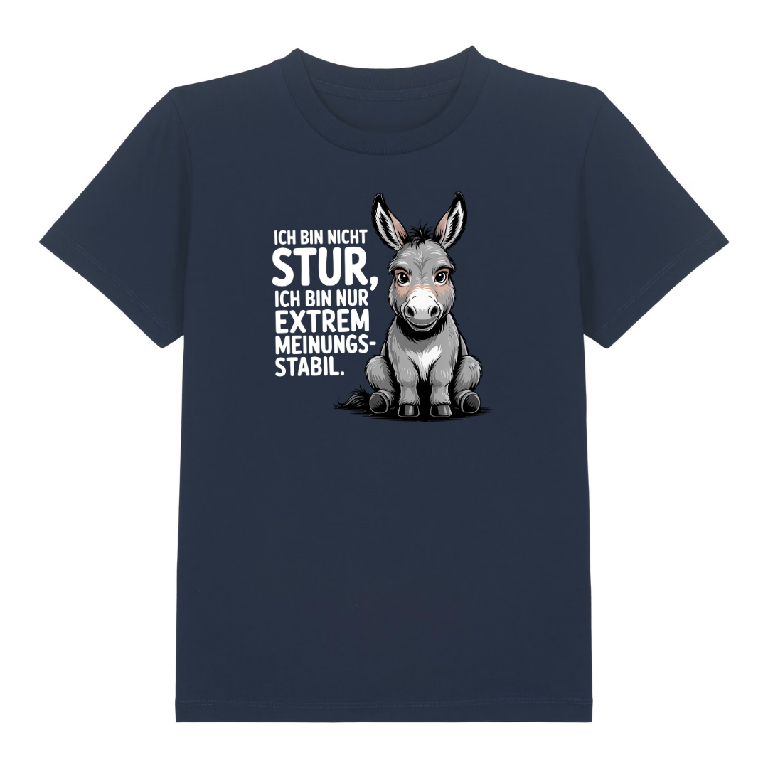 Sturer Esel Kinder T-Shirt Navy Vorderseite