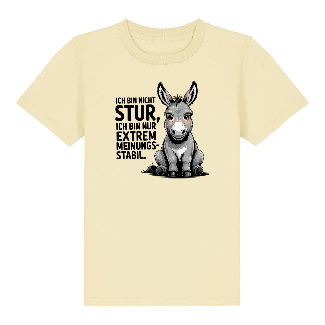 Sturer Esel Kinder T-Shirt Butter Vorderseite