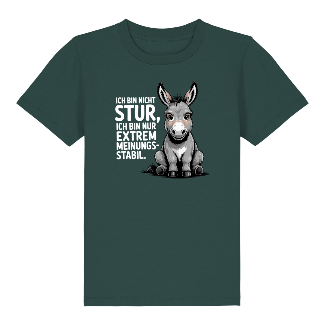 Sturer Esel Kinder T-Shirt Grün Vorderseite