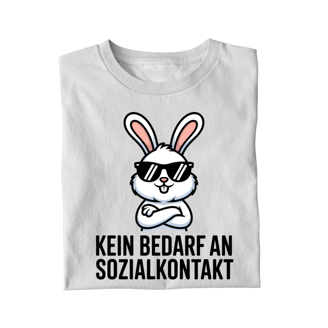 Lustiges T-Shirt mit Spruch Kein Bedarf an Sozialkontakt, Vorderansicht